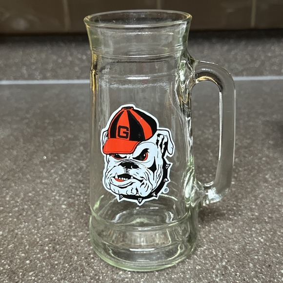 The Unbranded Brand Other - University of Georgia Bulldogs 7" Beer Mug Glass Stein UGA Logo Barware Man Cave